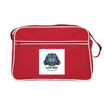 ALPHA_MODE_WOLF - Retro Tasche - Rot/Weiß - Vorne