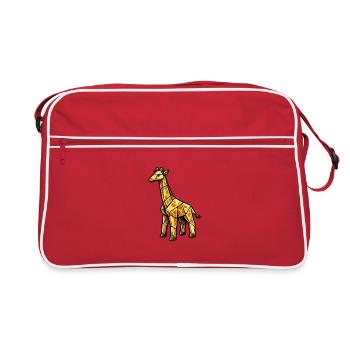 Goldene Geometrie-Giraffe - Retro Tasche - Rot/Weiß - Vorne
