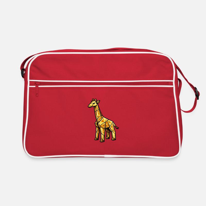 Goldene Geometrie-Giraffe Retro Tasche