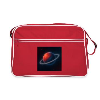 Red PlanetBlue with Rings - Retro Bag - red/white - Front