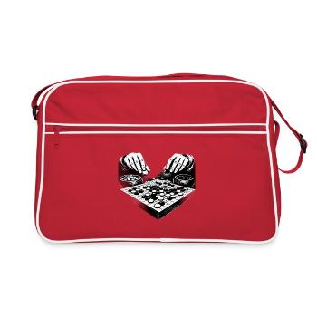 Go Board Game – Strategic Hands Illustration - Retro Bag - red/white - Front