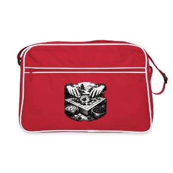 Go Brettspiel – Zen Strategie Illustration - Retro Tasche - Rot/Weiß - Vorne