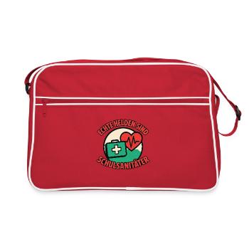 Real heroes are school paramedics - Retro Bag - red/white - Front