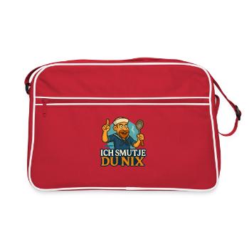 Boat chef saying "Ich Smutje - Du Nix" - Retro Bag - red/white - Front