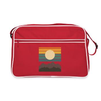 Modèle rétro Sunset Mountain Country Idée cadeau - Sac Retro - rouge/blanc - Devant