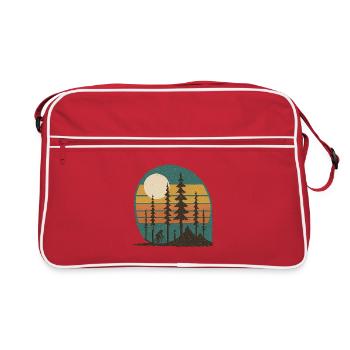 Forest Sun Cyclist Retro Landscape Gift Idea - Retro Bag - red/white - Front