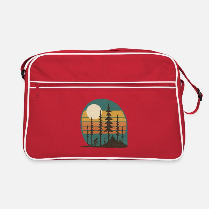 Waldsonne Radfahrer Retro-Landschaft geschenkidee  Retro Tasche