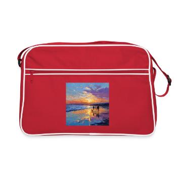 Coucher de soleil sur la mer - Sac Retro - rouge/blanc - Devant