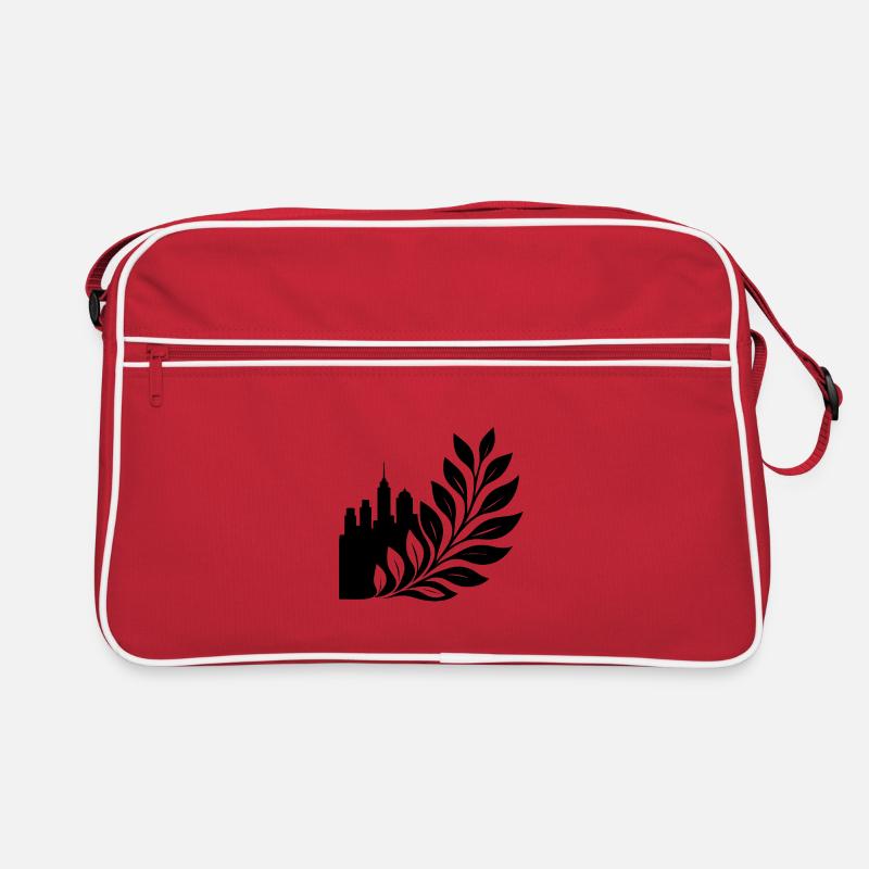 Stadtwald Skyline Blattdesign Retro Tasche