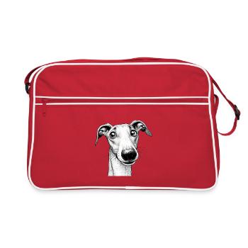 C’est quoi ? Lévrier espiègle - Sac Retro - rouge/blanc - Devant