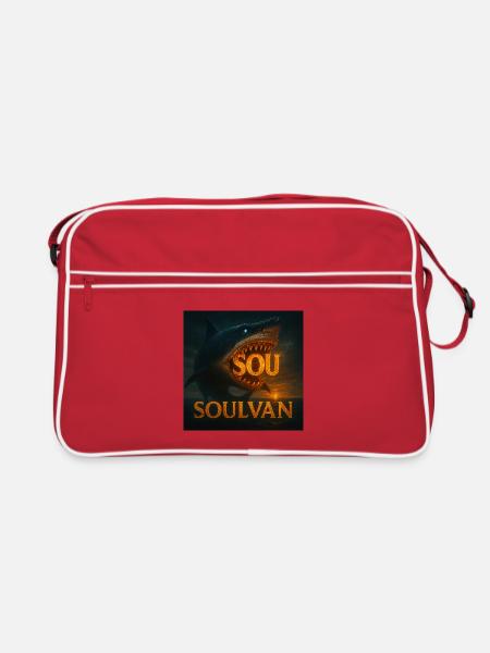 Feuerhai-Seelenwagen - Retro Tasche - Rot/Weiß - Vorne