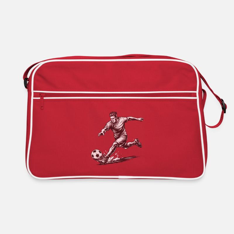 Footballeur dynamique dans le style comique Sac Retro