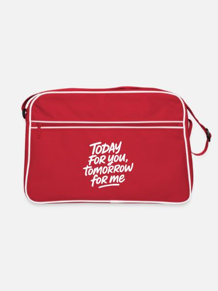 Today for you, tomorrow for me - Retro Bag - red/white - Front