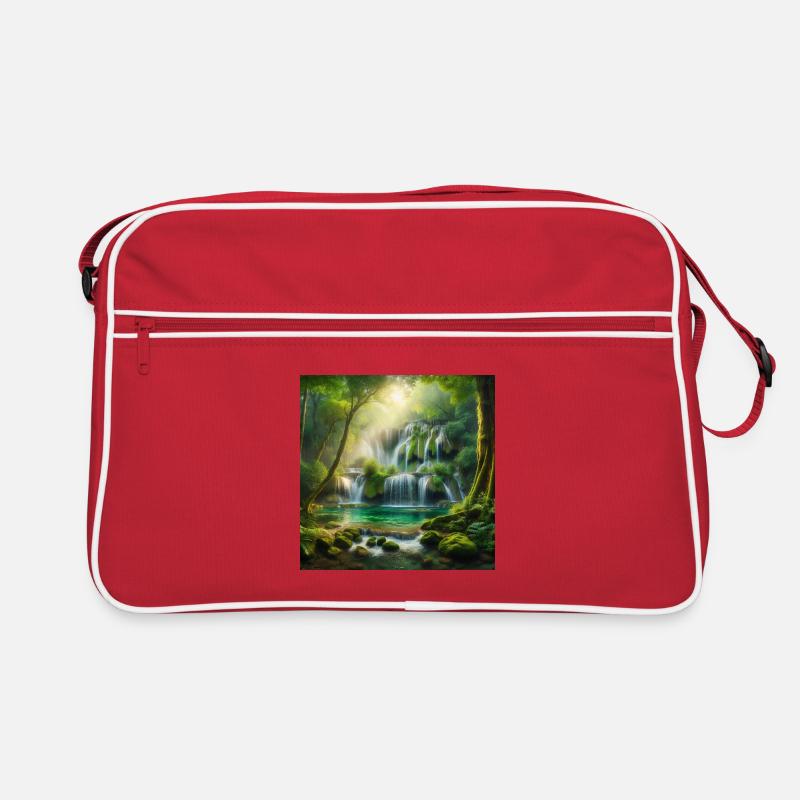 Wasserfall der Träume Retro Tasche