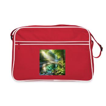 Sunshine in a forest stream - Retro Bag - red/white - Front