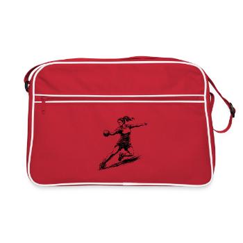 Dynamic handball player illustration - Retro Bag - red/white - Front