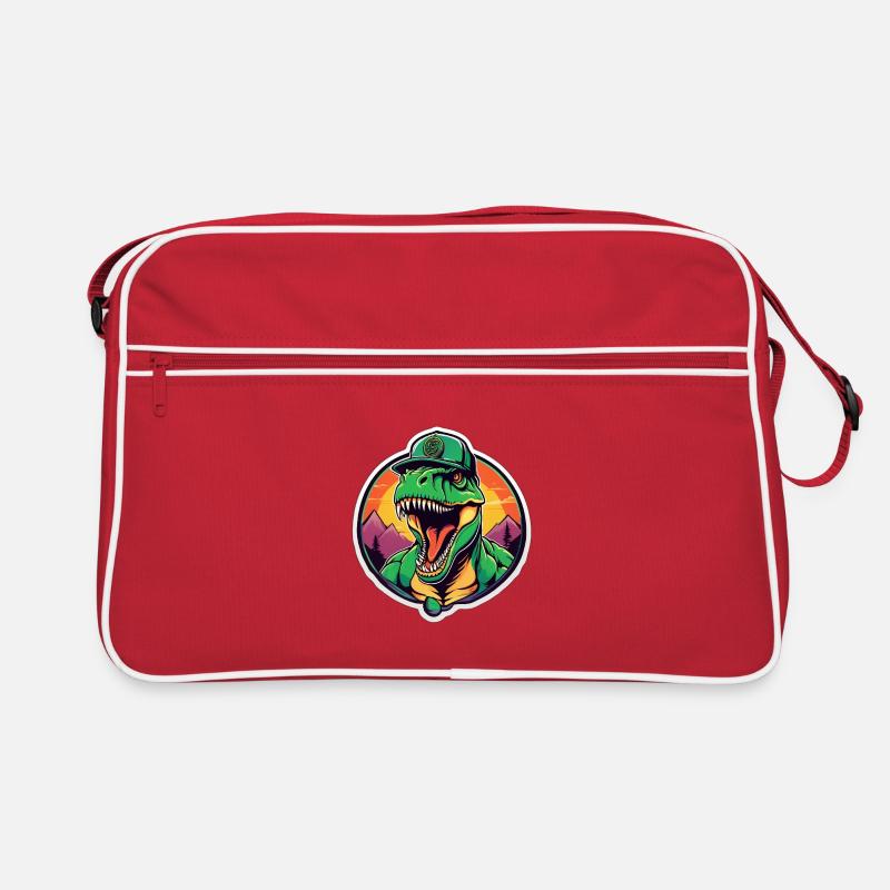 Dinosaurier-Sonnenuntergangs-Kopfschmuck Retro Tasche