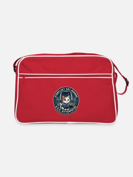 Kitty Captain Kittenpryse - Retro Tasche - Rot/Weiß - Vorne