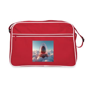 egg in the clouds. New life of the future - Retro Bag - red/white - Front