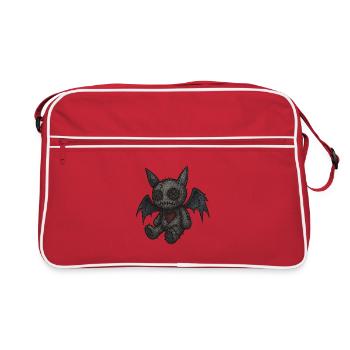Quilted Monster with Wings - Retro Bag - red/white - Front