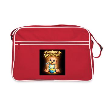 Lecker Breichen Baby Käseglück - Retro Tasche - Rot/Weiß - Vorne