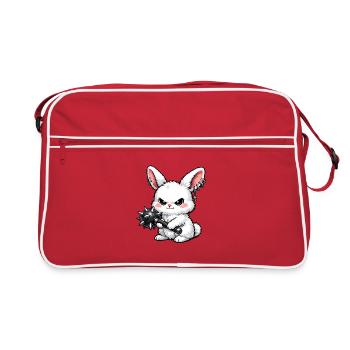 Lapin câlin avec marteau à pointes - Sac Retro - rouge/blanc - Devant