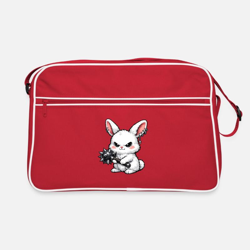Cuddly bunny with spiked hammer Retro Bag