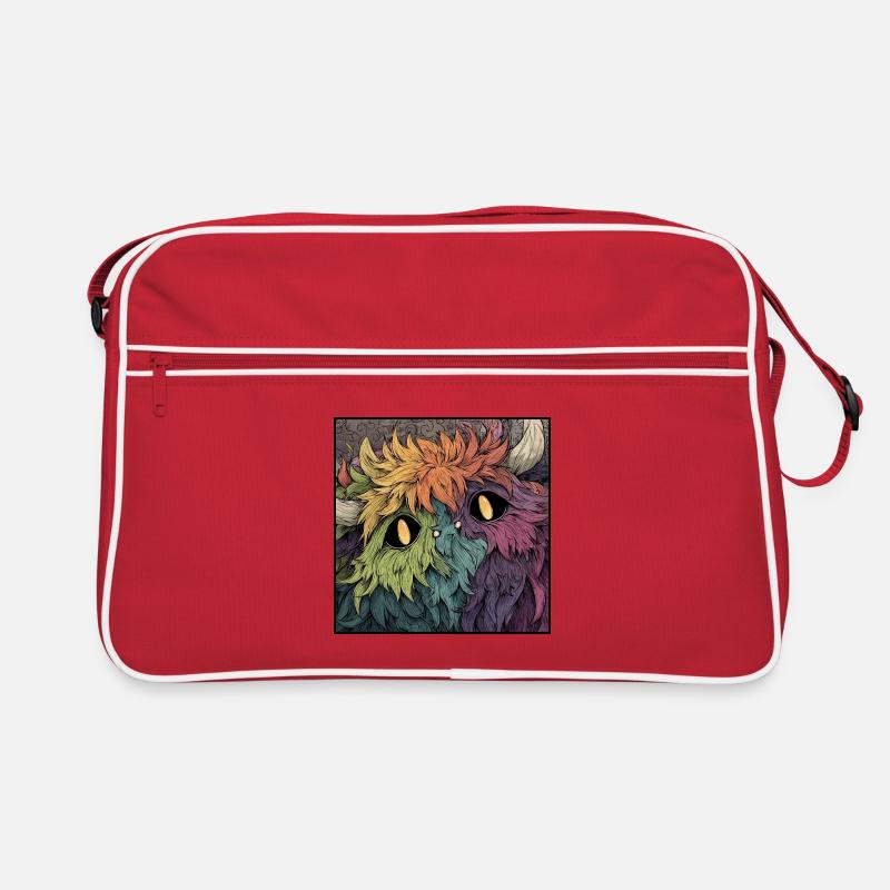 Regenbogenmonster Farbenspiel Retro Tasche