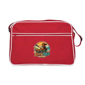 Teckel surf & roll avec planche de surf - Sac Retro - rouge/blanc - Devant
