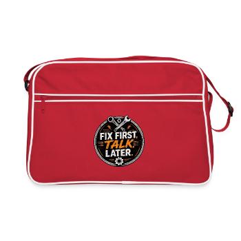 Réparer d’abord, parler ensuite – Mechanic Tee - Sac Retro - rouge/blanc - Devant