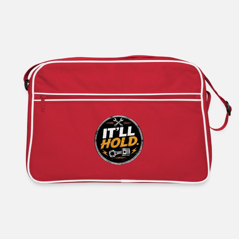Es hält das Gearhead-Patch Retro Tasche