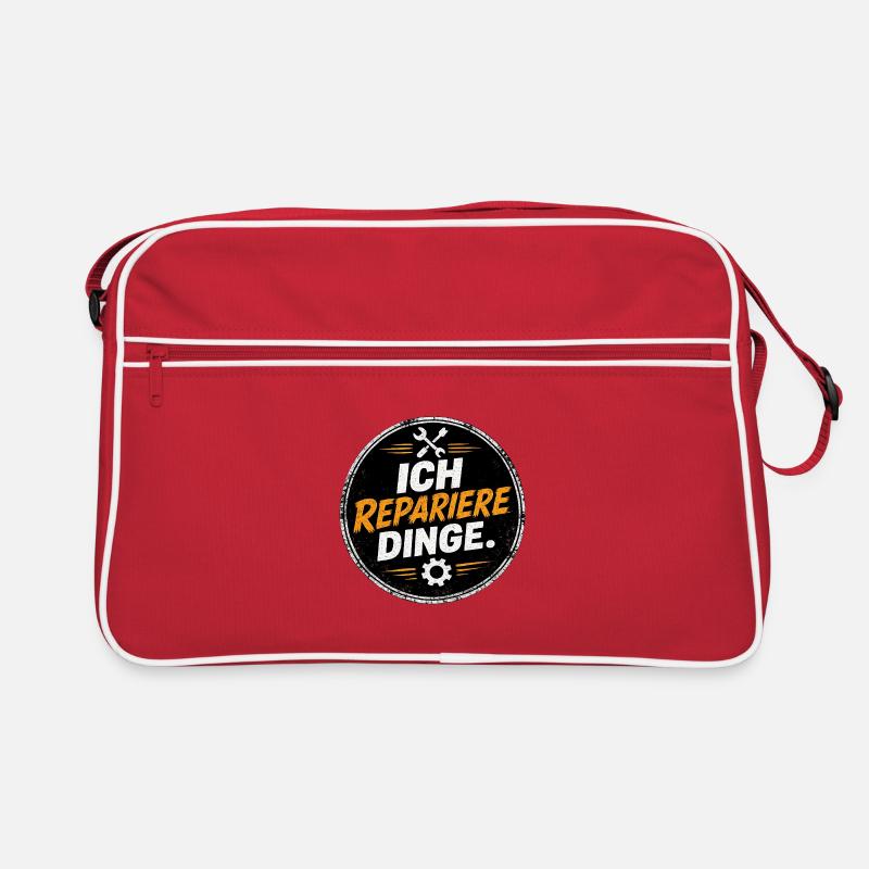 Ich repariere Dinge – Handwerk Spruch Retro Tasche