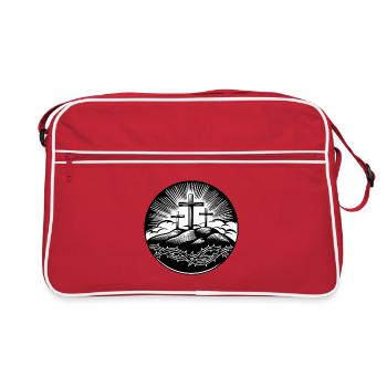 Motif de la croix chrétienne - Sac Retro - rouge/blanc - Devant
