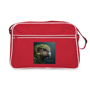 Kakapo – Perroquet vert rare - Sac Retro - rouge/blanc - Devant