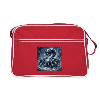 Kristalldrache im Eissturm - Retro Bag - red/white - Front