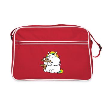 Ami câlin Licorne Arc-en-ciel, licorne - Sac Retro - rouge/blanc - Devant