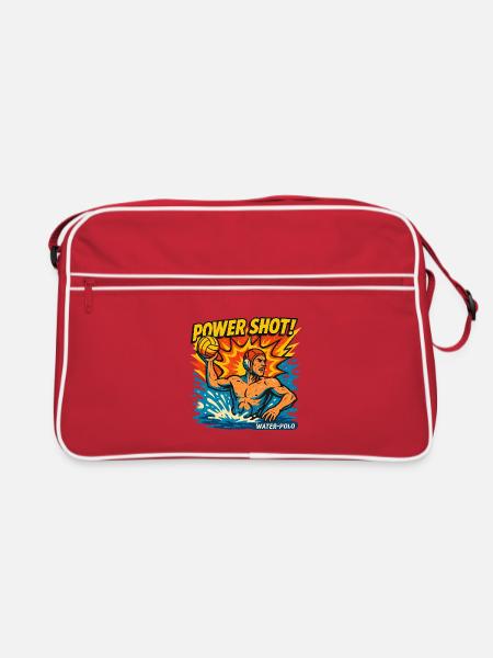 Retro-Wasserball-Power-Shot - Retro Tasche - Rot/Weiß - Vorne