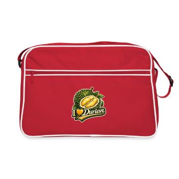 I Love Durian – Retro Thailand Fruit Vintage Desig - Retro Bag - red/white - Front
