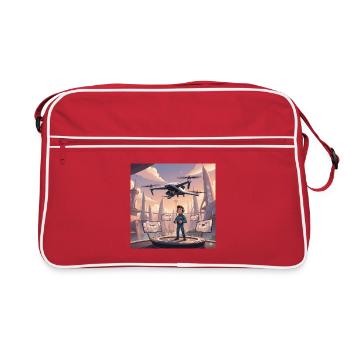 Drone Pilot in Neon Town - Retro Bag - red/white - Front