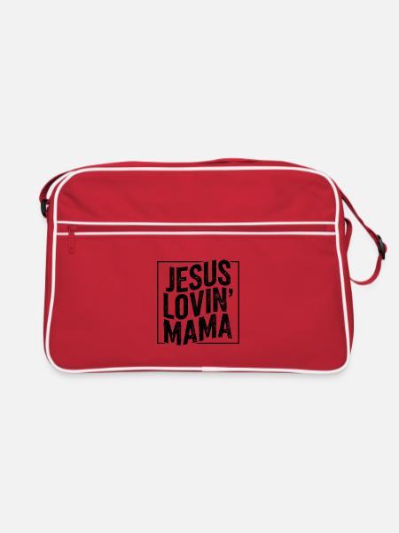 Mère aimante Jésus Maman amoureuse Jésus Fête des Mères - Sac Retro - rouge/blanc - Devant
