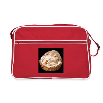 Maman lapin dort avec son bébé - Sac Retro - rouge/blanc - Devant