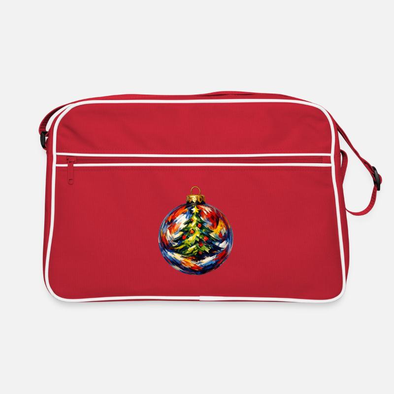 Weihnachtskugel mit Tannenbaummotiv Retro Tasche