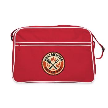 Grillmeister Chef am Rost Badge - Retro Tasche - Rot/Weiß - Vorne