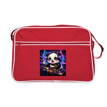 DJ Panda – Mode Beat activé 🎧🐼 - Sac Retro - rouge/blanc - Devant