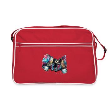 Vache d'hérens coloré en aquarelle - Sac Retro - rouge/blanc - Devant