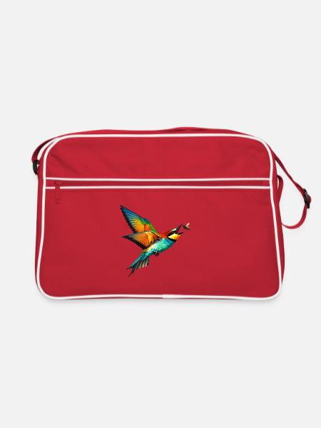 Un guêpier attrape une abeille - Sac Retro - rouge/blanc - Devant