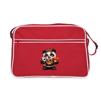 🐼 Coupe du monde Panda Allemagne – Mode Fan ACTIVÉ ⚽🔥 - Sac Retro - rouge/blanc - Devant