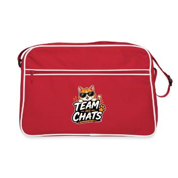 Team des Chats roux vertical - Sac Retro - rouge/blanc - Devant
