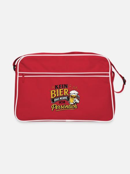 Pas de bière, je le prends personnellement - Sac Retro - rouge/blanc - Devant