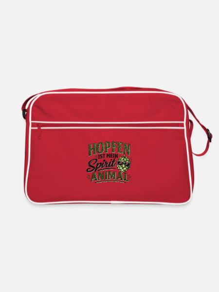 Le houblon est mon animal spirituel - Sac Retro - rouge/blanc - Devant